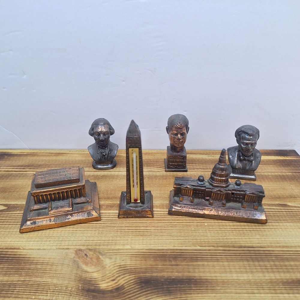 6)Vintage Copper PCS)  Historical buildings,president J.F.K ‎ In Great Condition